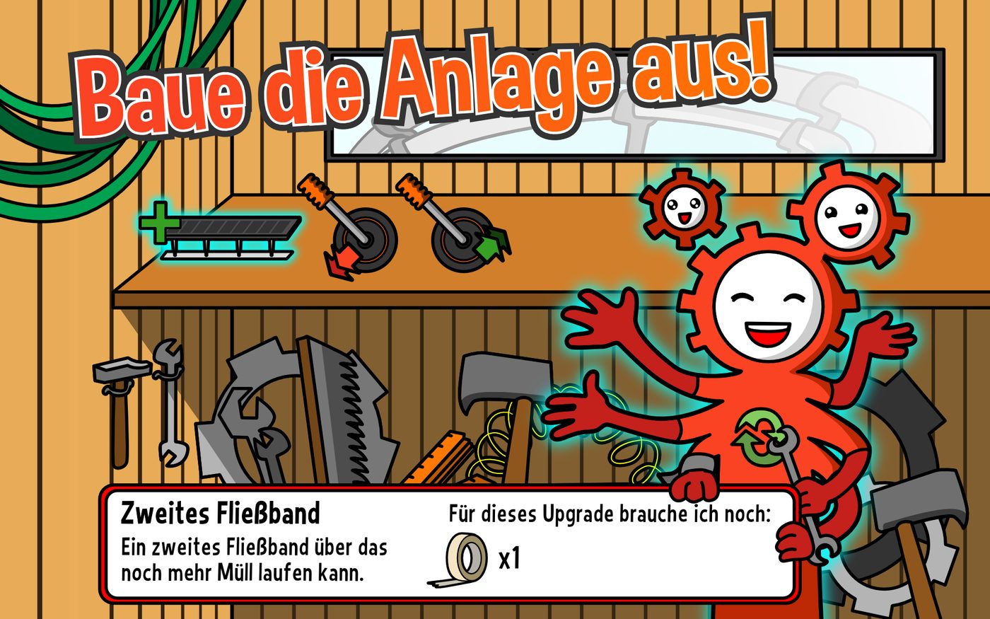 Bau die Anlage aus