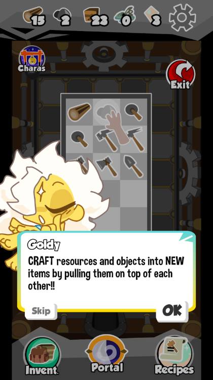 O-Nio! screenshot: Craft mode with Goldy