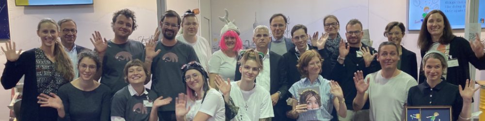 The Punzel team with the other exhibitors at the Frankfurt Book Fair 2022