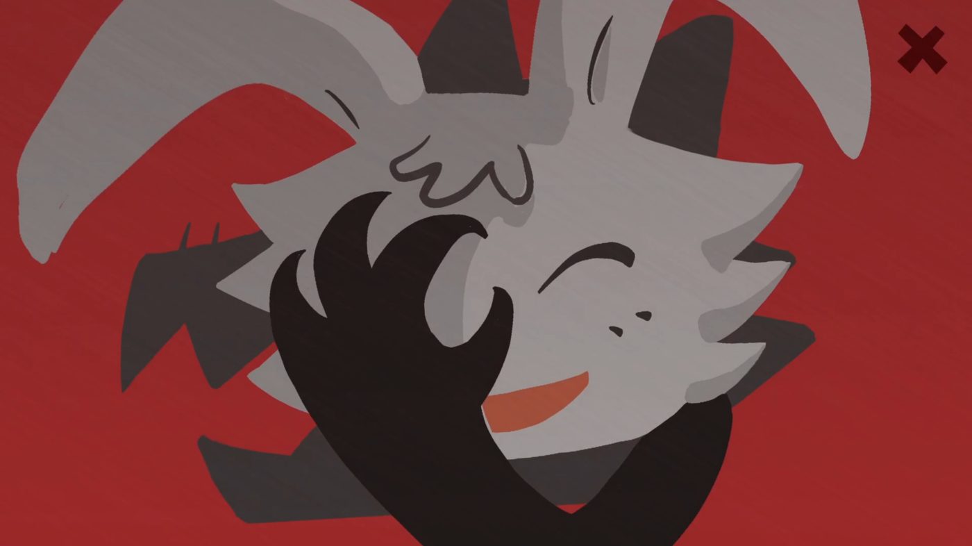 The wolf putting on the rabbit mask